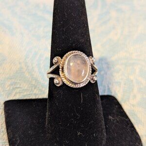 Sterling silver moonstone ring